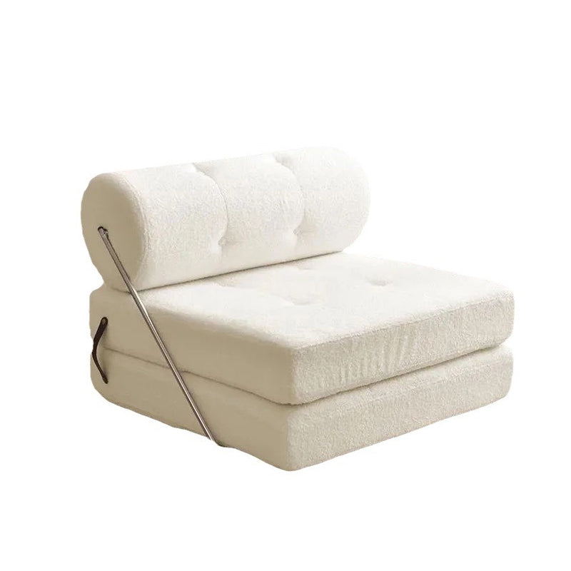 Modern Simplicity Velvet Leather Stainless Steel Sponge Square Tofu Foldable Lazy Sofa Backrest For Bedroom
