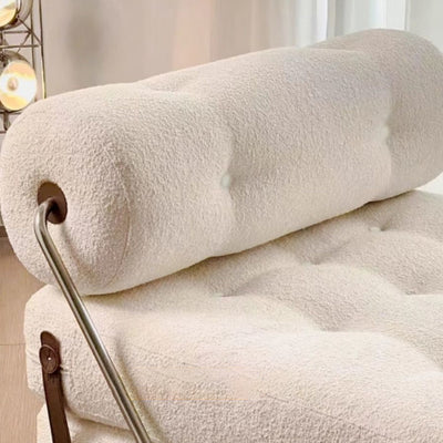 Modern Simplicity Velvet Leather Stainless Steel Sponge Square Tofu Foldable Lazy Sofa Backrest For Bedroom
