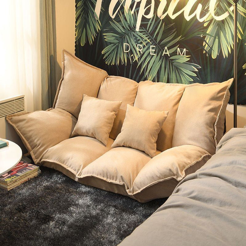 Moderner Einfachheit Leinen Baumwolle Schwamm Tofu Faltbarer Fauler Sofa Rückenlehne Für Schlafzimmer 