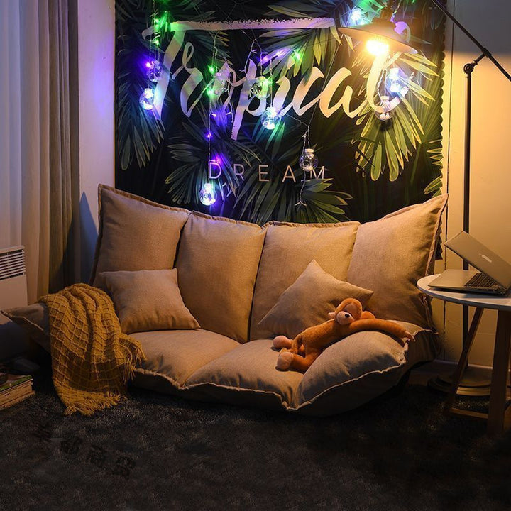 Moderner Einfachheit Leinen Baumwolle Schwamm Tofu Faltbarer Fauler Sofa Rückenlehne Für Schlafzimmer 