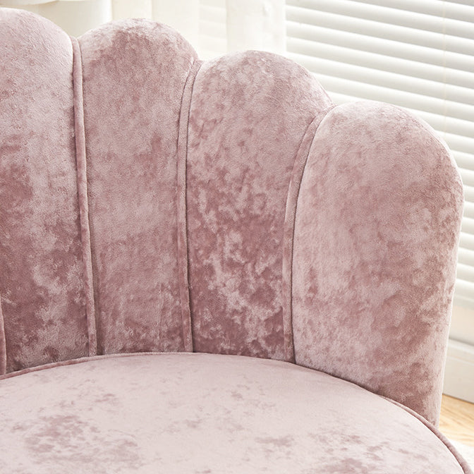 Contemporain Scandinave Velours Bois Éponge Métal Rond Ovale Pétale Canapé Dossier Accoudoir Pour Salon 