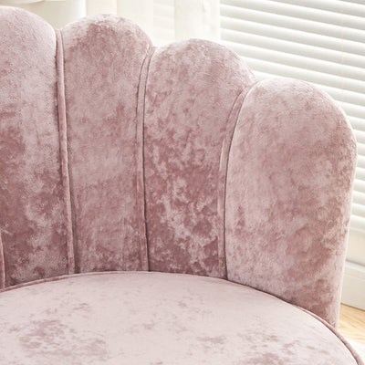 Contemporary Scandinavian Velvet Wood Sponge Metal Round Oval Petal Sofa Backrest Armrest For Living Room