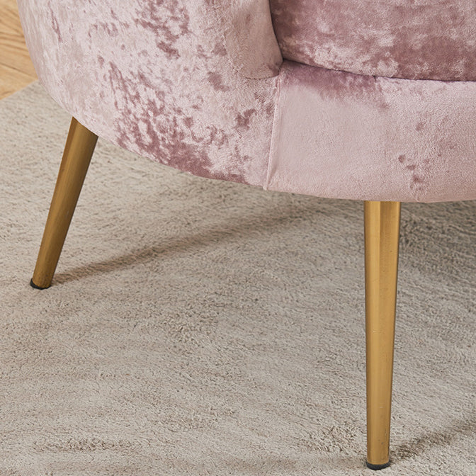 Contemporain Scandinave Velours Bois Éponge Métal Rond Ovale Pétale Canapé Dossier Accoudoir Pour Salon 