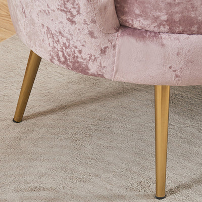 Contemporary Scandinavian Velvet Wood Sponge Metal Round Oval Petal Sofa Backrest Armrest For Living Room