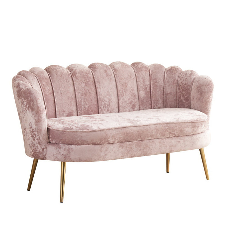 Contemporain Scandinave Velours Bois Éponge Métal Rond Ovale Pétale Canapé Dossier Accoudoir Pour Salon 