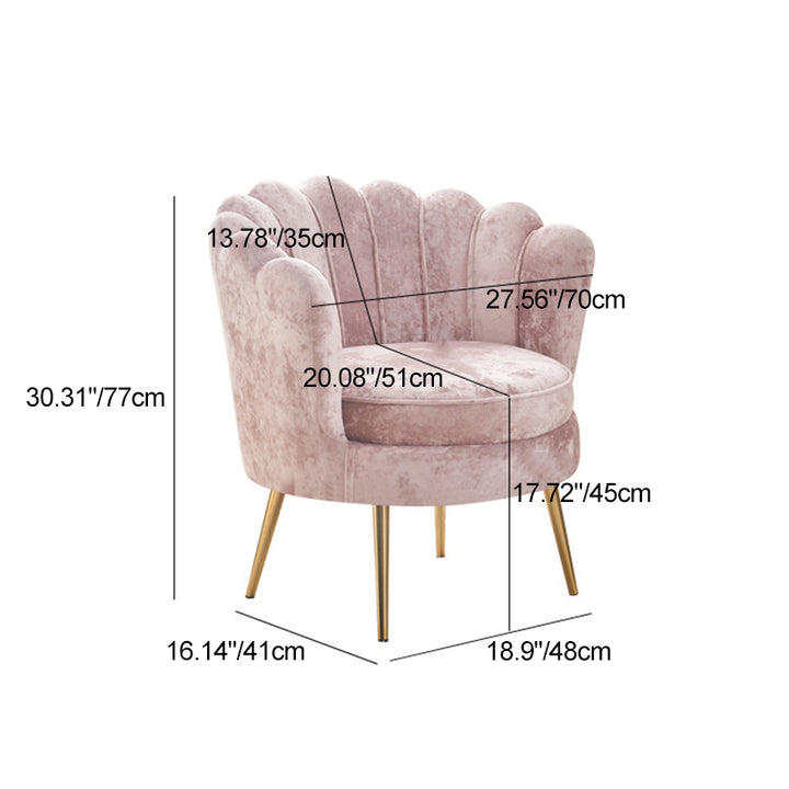 Contemporain Scandinave Velours Bois Éponge Métal Rond Ovale Pétale Canapé Dossier Accoudoir Pour Salon 