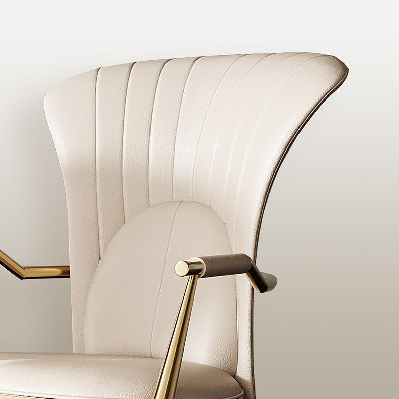 Modern Luxury Leather Stainless Steel Square Dovetail Dining Chair Backrest Armrest For Dining Room