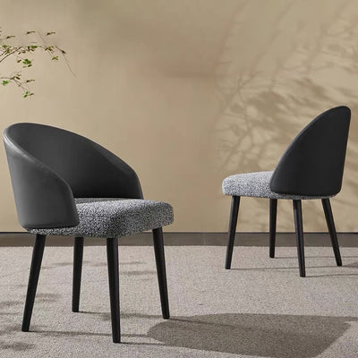 Modern Minimalist Cotton Linen Leather Wood Sponge Square Oval Curved Dining Chair Backrest Armrest For Dining Room