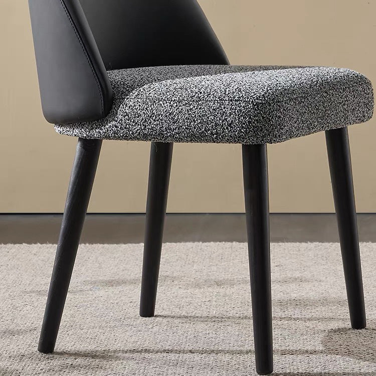 Modern Minimalist Cotton Linen Leather Wood Sponge Square Oval Curved Dining Chair Backrest Armrest For Dining Room
