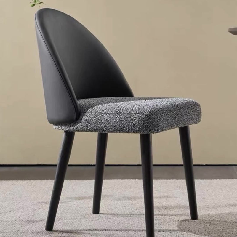 Modern Minimalist Cotton Linen Leather Wood Sponge Square Oval Curved Dining Chair Backrest Armrest For Dining Room