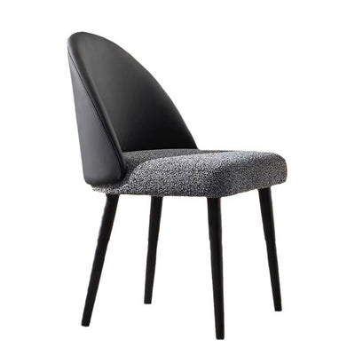 Modern Minimalist Cotton Linen Leather Wood Sponge Square Oval Curved Dining Chair Backrest Armrest For Dining Room