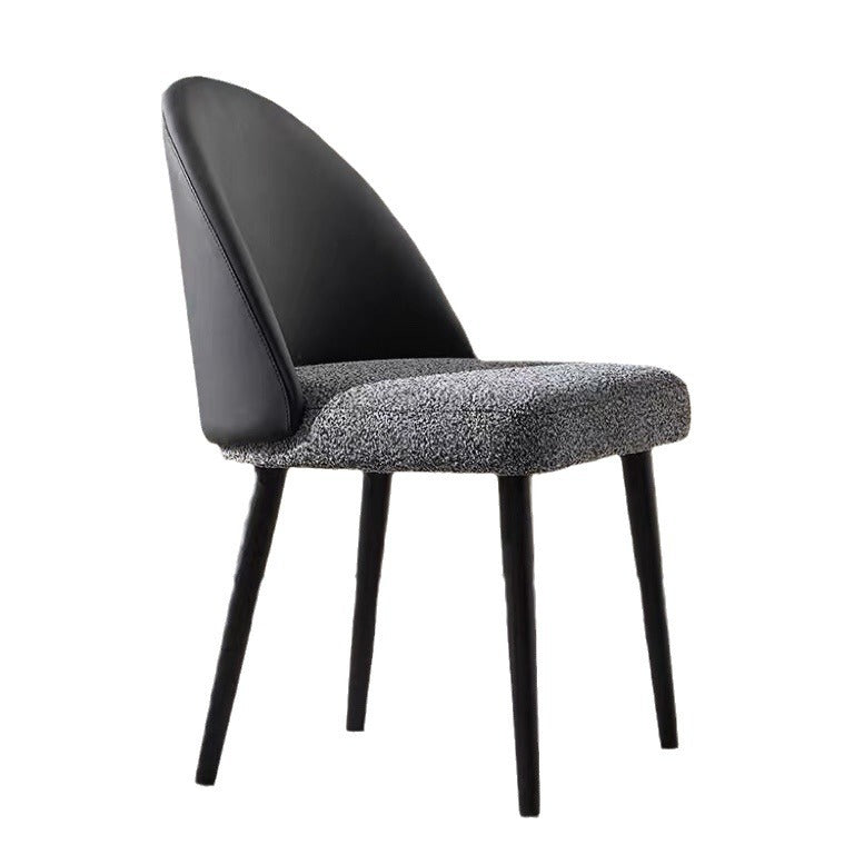 Modern Minimalist Cotton Linen Leather Wood Sponge Square Oval Curved Dining Chair Backrest Armrest For Dining Room