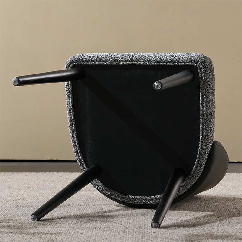 Modern Minimalist Cotton Linen Leather Wood Sponge Square Oval Curved Dining Chair Backrest Armrest For Dining Room