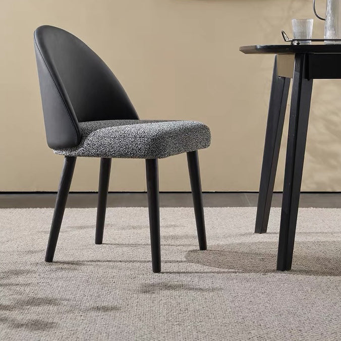 Modern Minimalist Cotton Linen Leather Wood Sponge Square Oval Curved Dining Chair Backrest Armrest For Dining Room