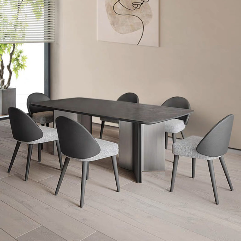 Modern Minimalist Cotton Linen Leather Wood Sponge Square Oval Curved Dining Chair Backrest Armrest For Dining Room