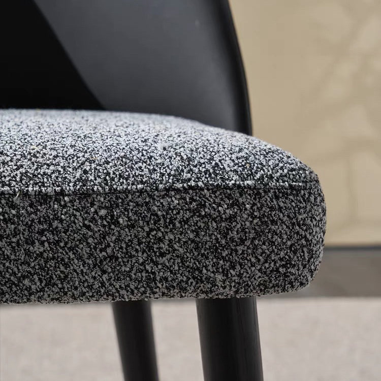 Modern Minimalist Cotton Linen Leather Wood Sponge Square Oval Curved Dining Chair Backrest Armrest For Dining Room