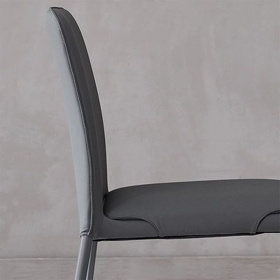 Modern Minimalist Leather Carbon Steel Sponge Square Dining Chair Backrest Stackable For Dining Room