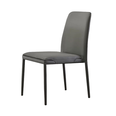 Modern Minimalist Leather Carbon Steel Sponge Square Dining Chair Backrest Stackable For Dining Room