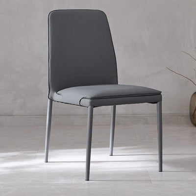 Modern Minimalist Leather Carbon Steel Sponge Square Dining Chair Backrest Stackable For Dining Room