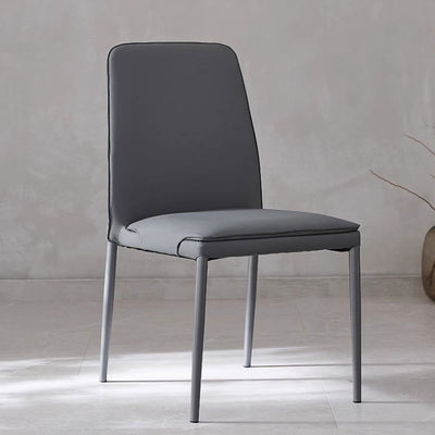 Modern Minimalist Leather Carbon Steel Sponge Square Dining Chair Backrest Stackable For Dining Room