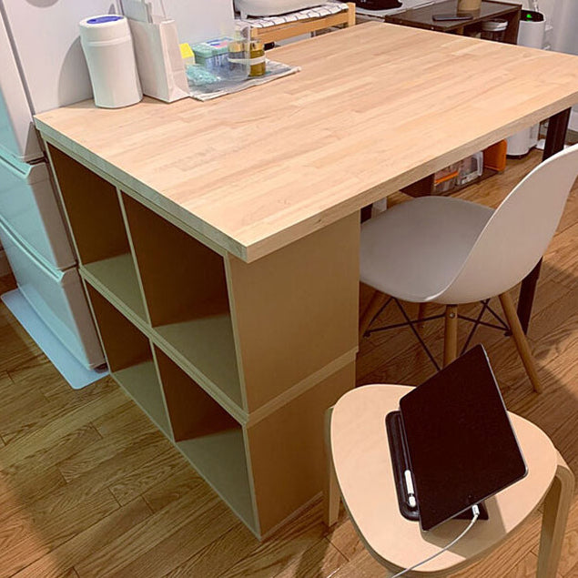 Contemporary Scandinavian Wood Triangle Low Stool Stackable For Dining Room