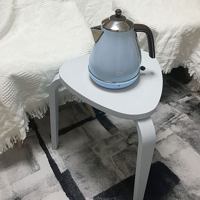 Contemporary Scandinavian Wood Triangle Low Stool Stackable For Dining Room