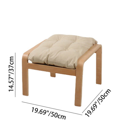 Contemporary Scandinavian Fabric Wood Cotton Bread Foldable Recliner Armrest Footrest For Living Room