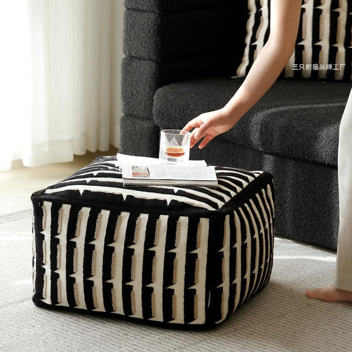Contemporary Retro Cube Square Polyester Fiber EPP Footstool Cushion For Living Room
