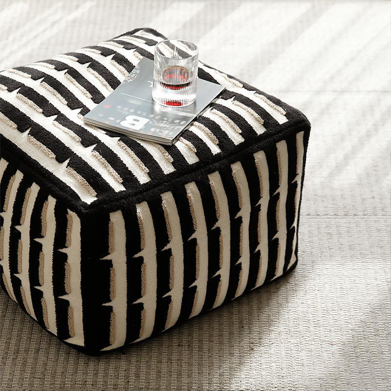 Contemporary Retro Cube Square Polyester Fiber EPP Footstool Cushion For Living Room