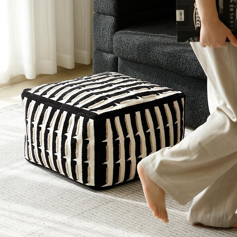 Contemporary Retro Cube Square Polyester Fiber EPP Footstool Cushion For Living Room