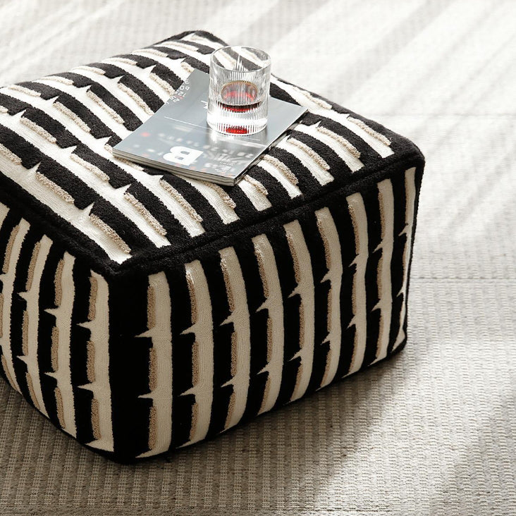 Contemporary Retro Cube Square Polyester Fiber EPP Footstool Cushion For Living Room