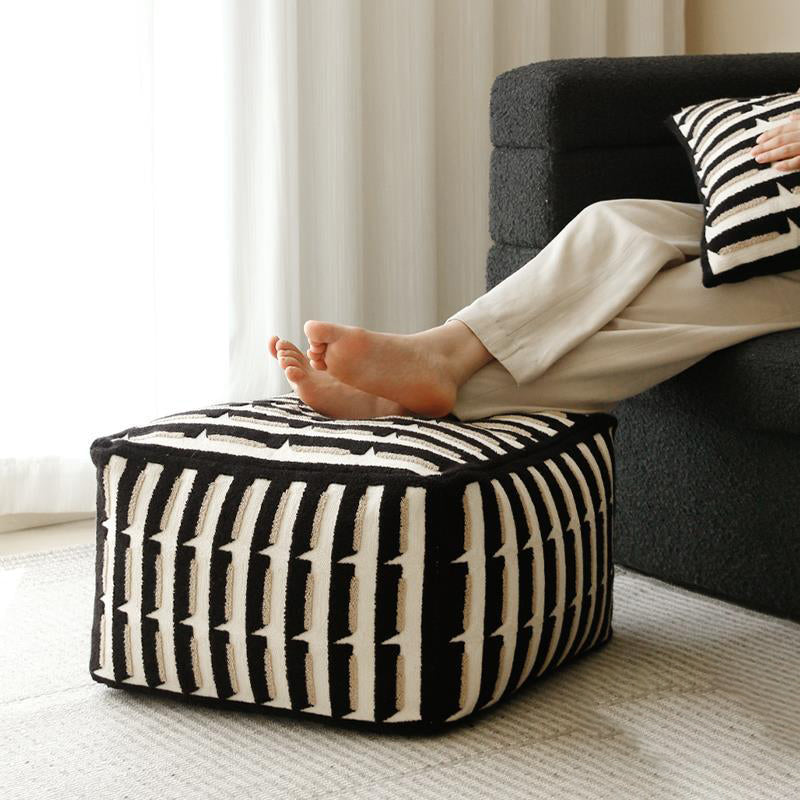 Contemporary Retro Cube Square Polyester Fiber EPP Footstool Cushion For Living Room