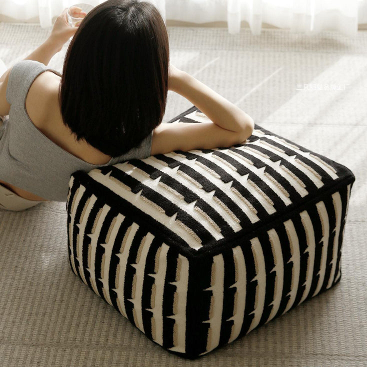 Contemporary Retro Cube Square Polyester Fiber EPP Footstool Cushion For Living Room