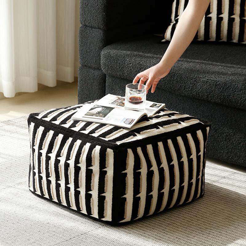 Contemporary Retro Cube Square Polyester Fiber EPP Footstool Cushion For Living Room