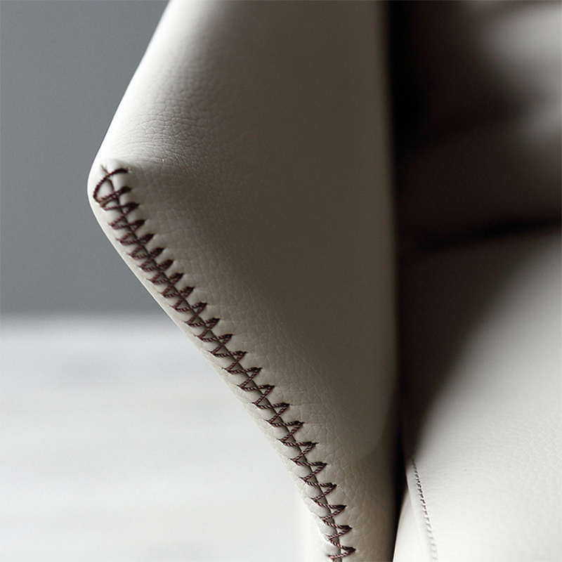 Contemporary Nordic Leather Carbon Steel Sponge Cotton Square Swivel Accent Chair Backrest Armrest For Living Room