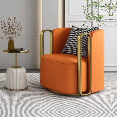 Contemporary Scandinavian Microfiber Leather Velvet Stainless Steel Square Swivel Accent Chair Backrest Armrest For Living Room