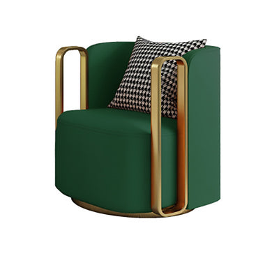 Contemporary Scandinavian Microfiber Leather Velvet Stainless Steel Square Swivel Accent Chair Backrest Armrest For Living Room