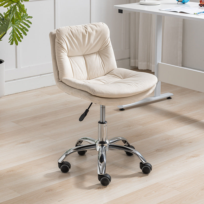 Modern Minimalist Velvet Steel Sponge Square Liftable Swivel Desk Chair For Home Office