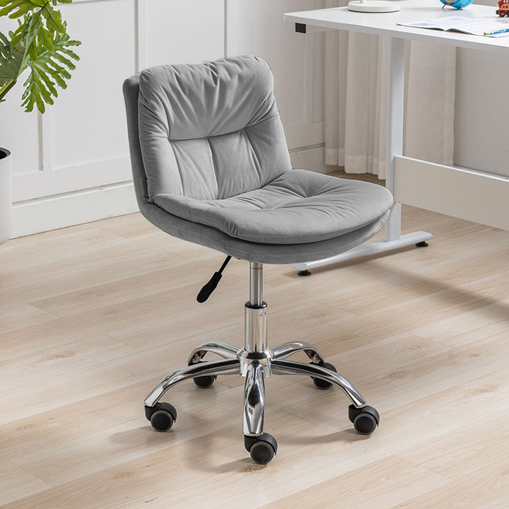 Modern Minimalist Velvet Steel Sponge Square Liftable Swivel Desk Chair For Home Office