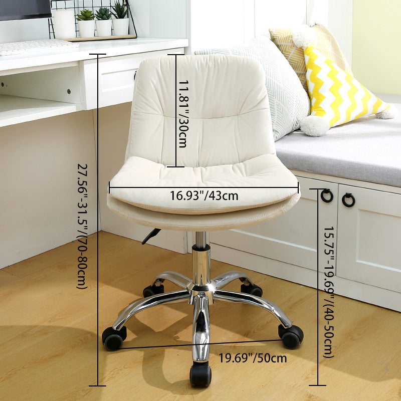 Modern Minimalist Velvet Steel Sponge Square Liftable Swivel Desk Chair For Home Office