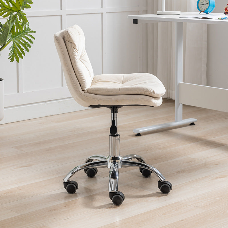 Modern Minimalist Velvet Steel Sponge Square Liftable Swivel Desk Chair For Home Office