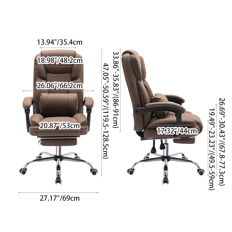 Simplicité Contemporaine Similicuir Acier Coton Éponge Chaise de Bureau Rectangulaire Dossier Accoudoir Repose-pieds Pour Bureau à Domicile 