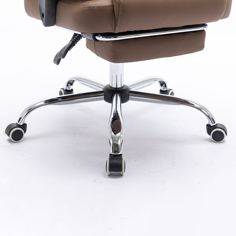 Simplicité Contemporaine Similicuir Acier Coton Éponge Chaise de Bureau Rectangulaire Dossier Accoudoir Repose-pieds Pour Bureau à Domicile 