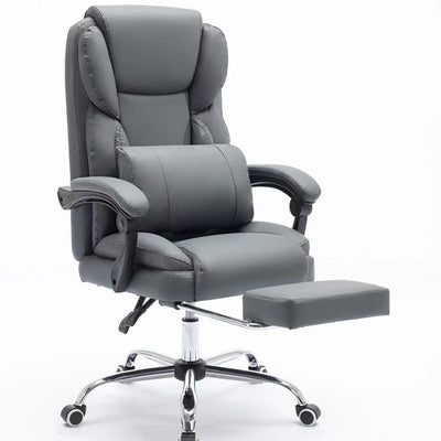 Contemporary Simplicity Leather Steel Cotton Sponge Rectangular Desk Chair Backrest Armrest Footrest For Home Office