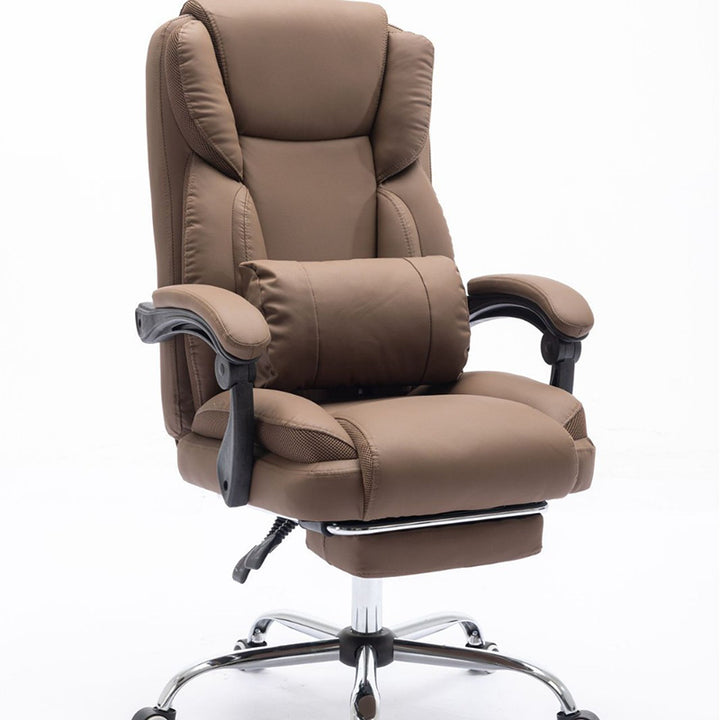 Simplicité Contemporaine Similicuir Acier Coton Éponge Chaise de Bureau Rectangulaire Dossier Accoudoir Repose-pieds Pour Bureau à Domicile 