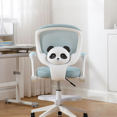 Contemporary Creative Kids Panda Square Mesh PP Nylon Hardware Latex Liftable Swivel Desk Chair Backrest Armrest Footrest For Study
