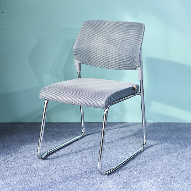 Modern Minimalist Mesh & Metal Square Desk Chair With Backrest And Stackable Design For Home Office