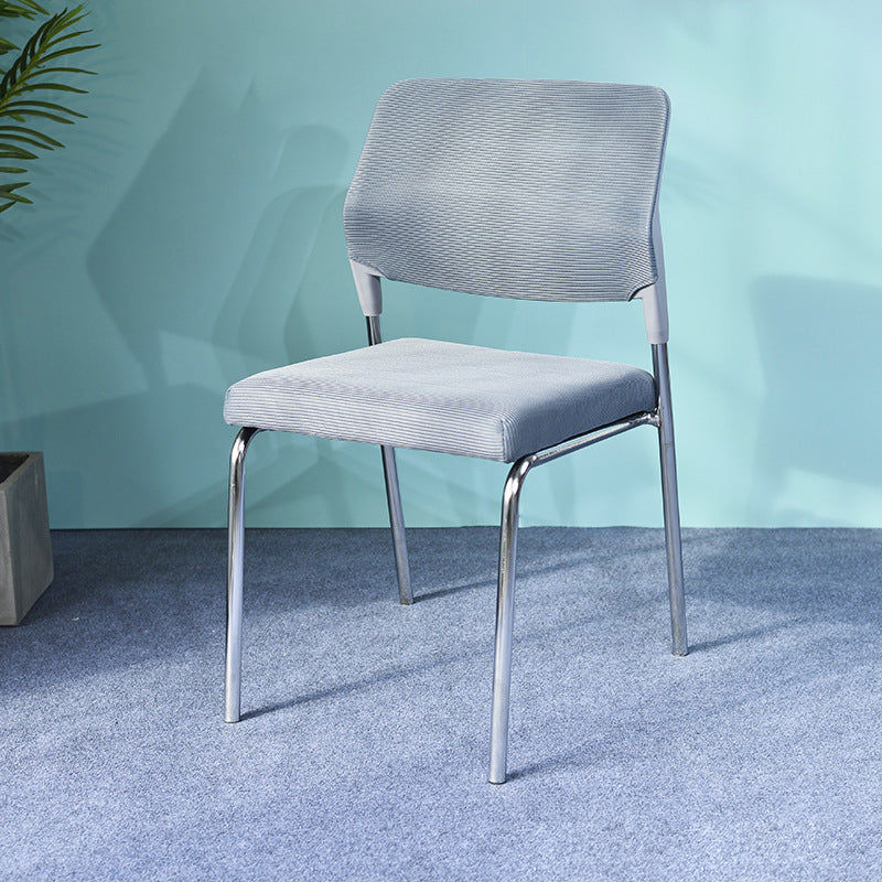 Modern Minimalist Mesh & Metal Square Desk Chair With Backrest And Stackable Design For Home Office
