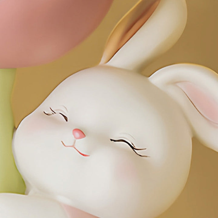 Contemporary Creative Resin Solid Wood Bunny Cat Table Decor With Jewelry Hanger For Living Room &amp; Entryway