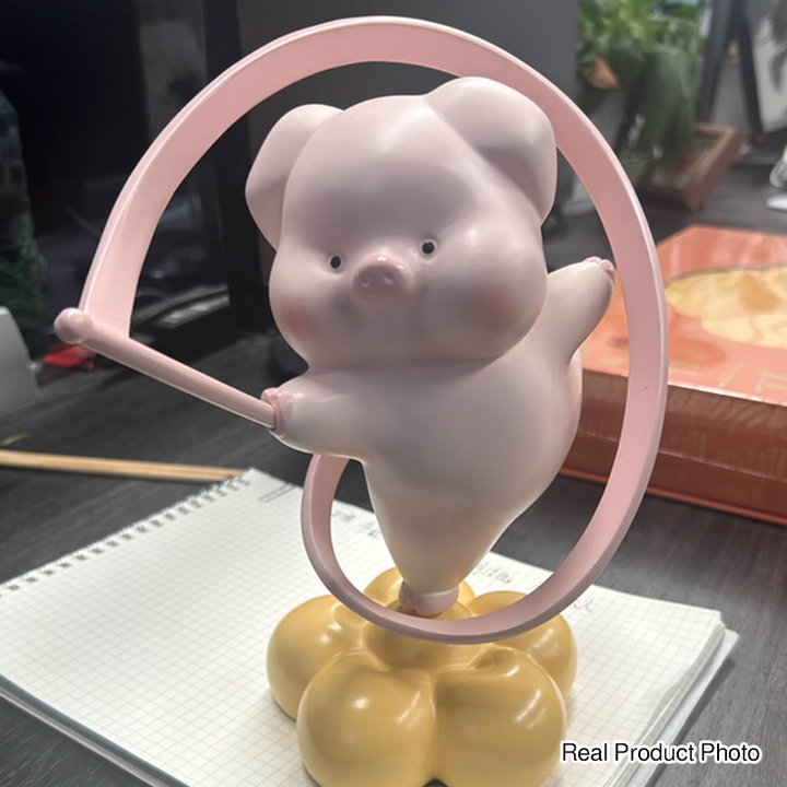 Contemporary Creative Resin Pig-shaped Table Decor With Manual Rotation For Living Room &amp; Entryway